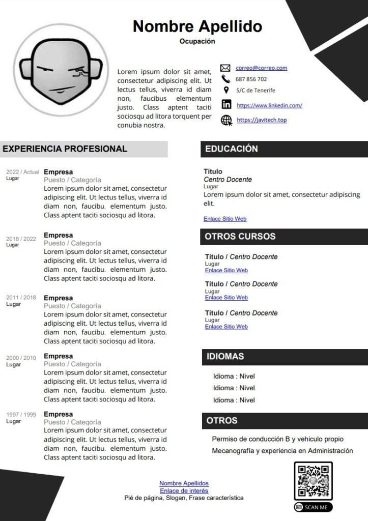 Currículums profesionales publicados con cvGO